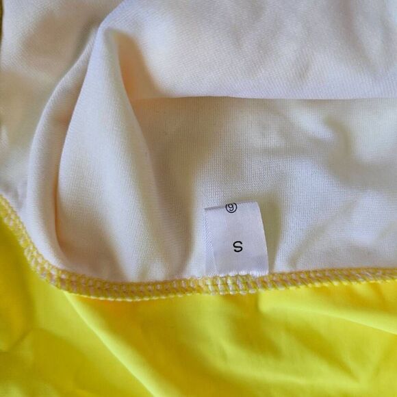 Neon yellow one piece Swimsuit Sz Small Bring me a drink - Picture 5 of 6